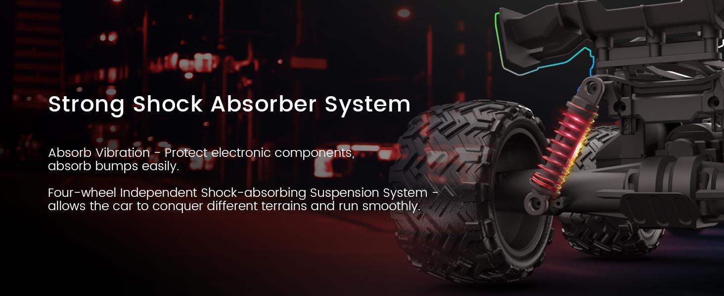 DEERC 1:16 Scale All Terrain RC Car, 4x4 High Speed 40 KPH RC Truck, 2.4Ghz Remote Control Truck with 2 Batteries, Off-Road Monster Truck, Outdoor fun Gift