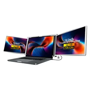 14Inches Dual-screen laptop extender, [M1/M2/M3/Windows] [Connects with just one cable], laptop display extender for Mac/Windows, 1200P | FHD IPS | Ultra-thin bezel, Type-C/USB powered, S500 Gray.