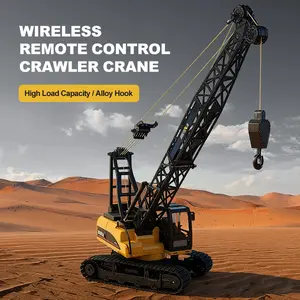 Huina 1572 Remote Control Construction Crane 1/14 Scale 15 Channel 2.4GHz RC Crawler Crane Die-Cast Alloy Engineering Vehicle RTR Kids Toy Gift