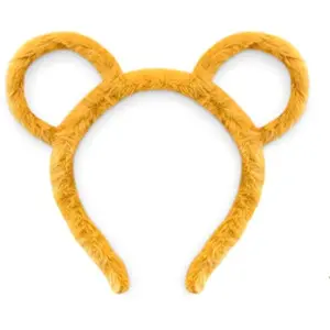 Chipmunk Ears Headband – Yellow Bear Ears Headband – Lightweight Non-Slip Plush Costume Hair Accessory for Holiday Parties, Festivals, Cosplay Events, Spa & Makeup - Fun Christmas Gift Idea for Adults