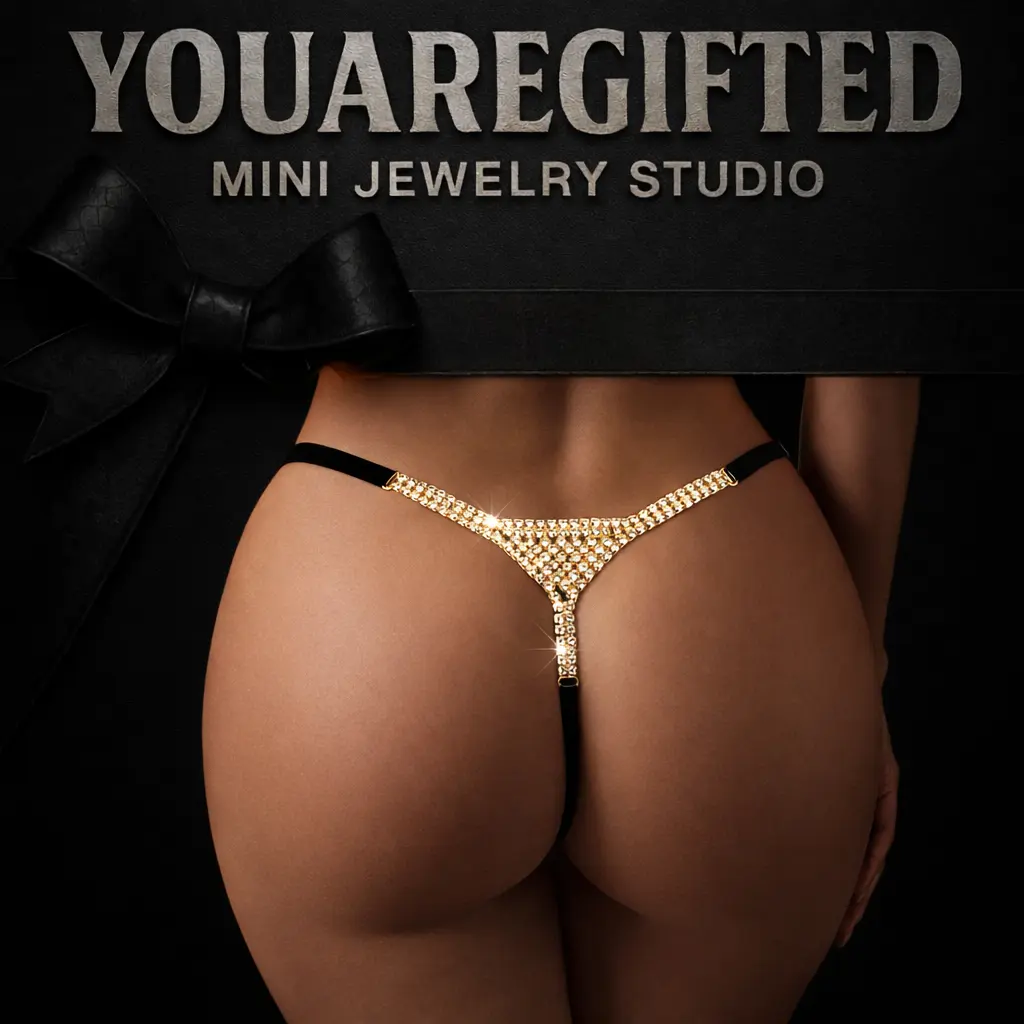 Women's Crystal Body Chain Thong, High-Jewelry Inspired Luxury V-Shape Jewelry, Lightweight and Adjustable for a Nightout Party, Crystals, Hand-Set Crystals For Refined Sparkle