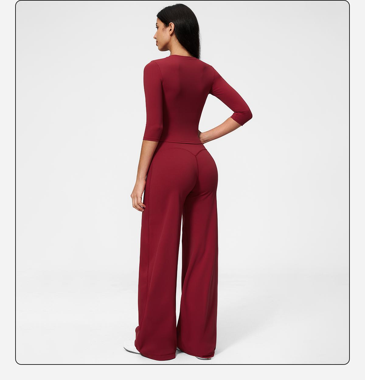 MFVIM Women's 2-Piece Solid Sports Set, Loose Fit Long Sleeve Top & High-Waisted Rolled-Waist Pants Casual Wear Activewear for Yoga, Solid Sports Sets, Outdoor Yoga Suit, Matching Gym Set,back to school,back to school haul