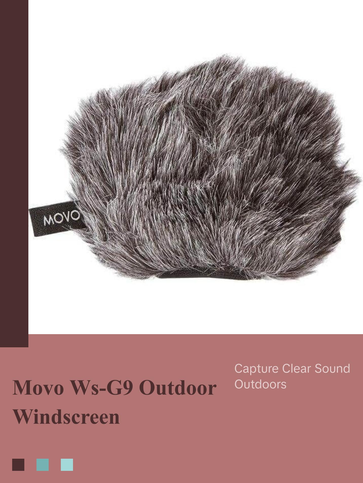 Movo - WS-G9 Furry Outdoor Microphone Windscreen Muff for Portable Digital Recorders, Zoom H4n Compatible Windscreen