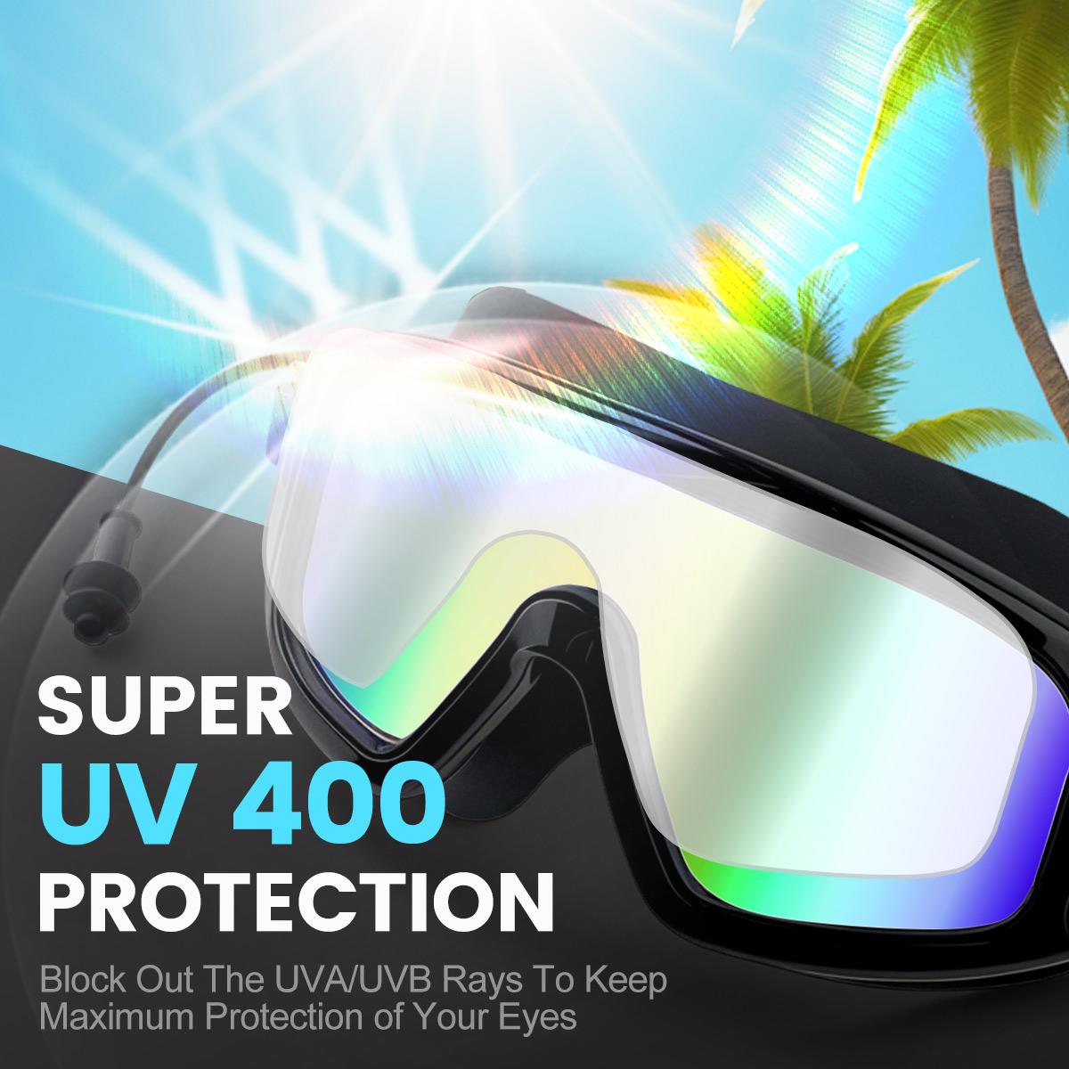 Rantizon Swim Goggles Photochromic, View Anti Fog & UV Swimming Goggles for Audlt, No Leaking Swim Glasses for Men Women