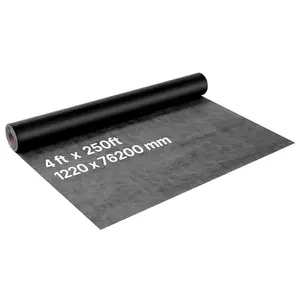 VEVOR House Wrap, 4 x 250 ft, 0.17 mm Thick Vapor Barrier, Heavy Duty Plastic Sheeting for Tear-resistant, Drop Cloth Vapor Barrier Covering for Residential & Commercial Construction, Black