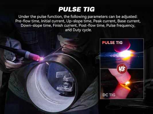 ARCCAPTAIN DC 5 In 1 TIG Welder With Pulse, 200Amp DC 5 In 1 HF/Lift/Pulse/Spot TIG & Stick, 110v/220v Dual Voltage LED Digital Display MultiProcess TIG Welding Machine with 2T/4T TIG200P