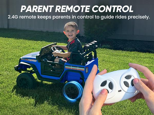 Hikiddo 12V/24V 2WD Kids Ride on Car Truck Outdoorfun Kids Electric Vehicles Car Ride on Toy for Toddlers Little boys and girls kids with Remote Control