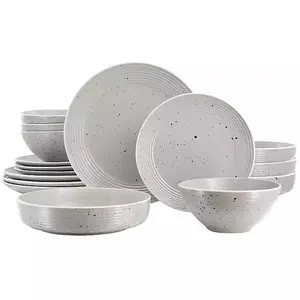 Light Gray Emilia Stoneware 16-pc. Dinnerware Set