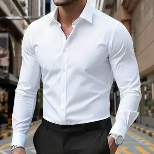 Men’s Fashion Casual Shirt - Long Sleeve Solid Color Design Turn-down Collar Button Closure Suitable for Holiday Gifts Outings Casual Wear Parties and Dates