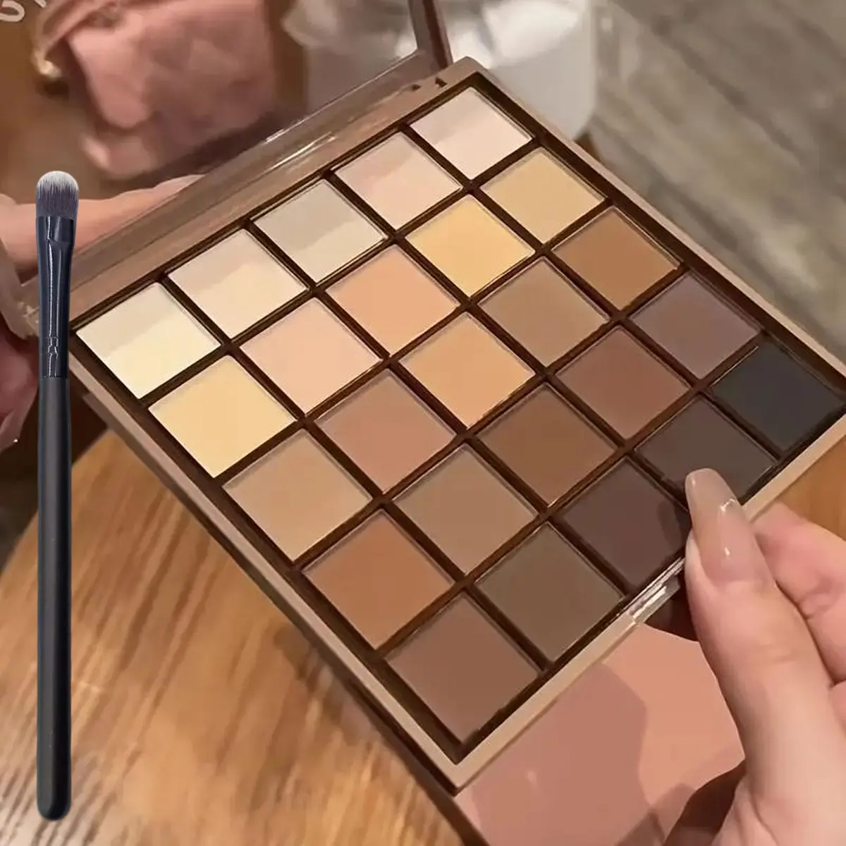 25 Color Eyeshadow Palette, Matte & Glitter Beauty Eyeshadows Palette, Shimmering Eye Shadow Makeup Products for All Styles and Occasions, Eye Shadow Palettes, Cosmetic, Neutral Eyeshadow Palette, Highly Pigmented Palette