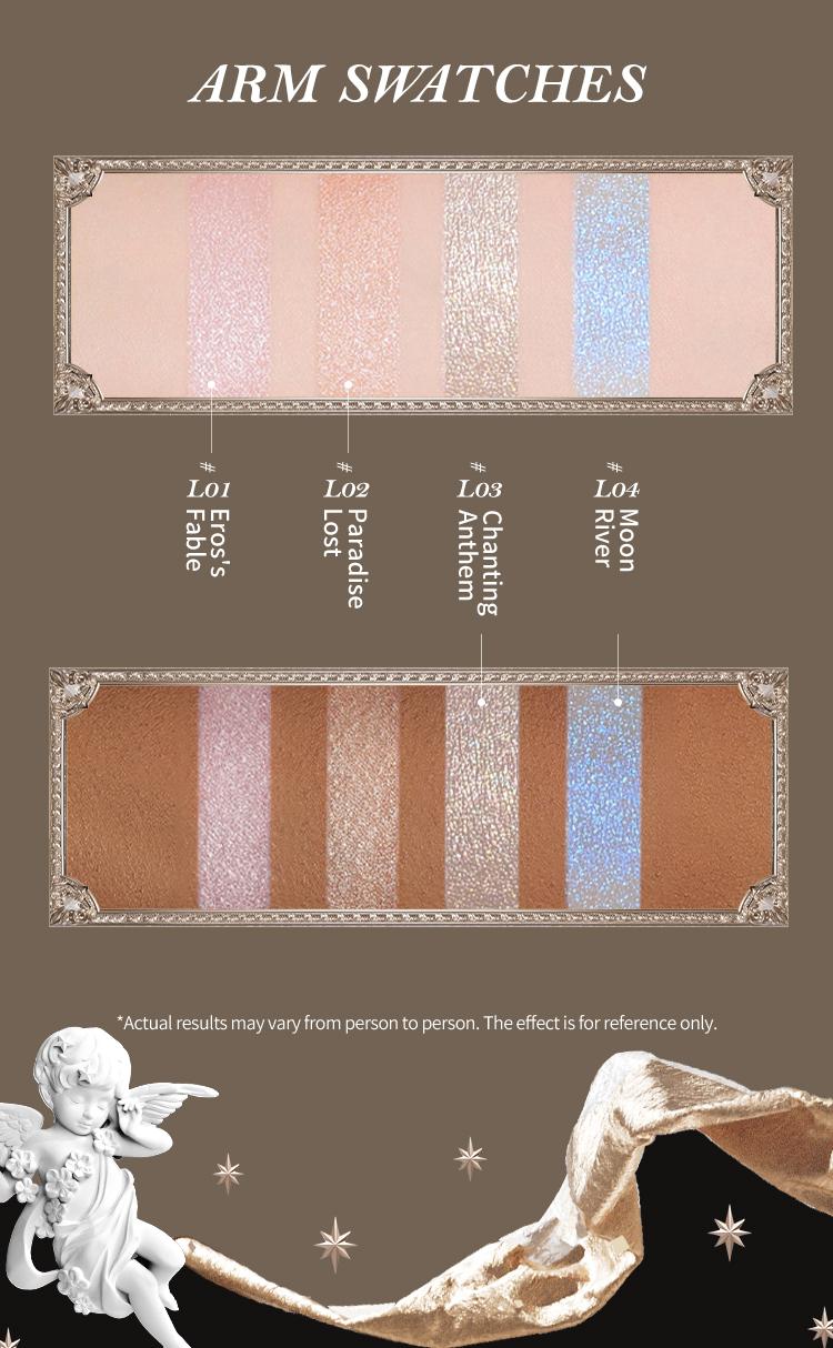Flower Knows Little Angel Collection Embossed Highlighter, shimmer, makeup, cosmetic, silky, longlasting, dealsforyoudays
