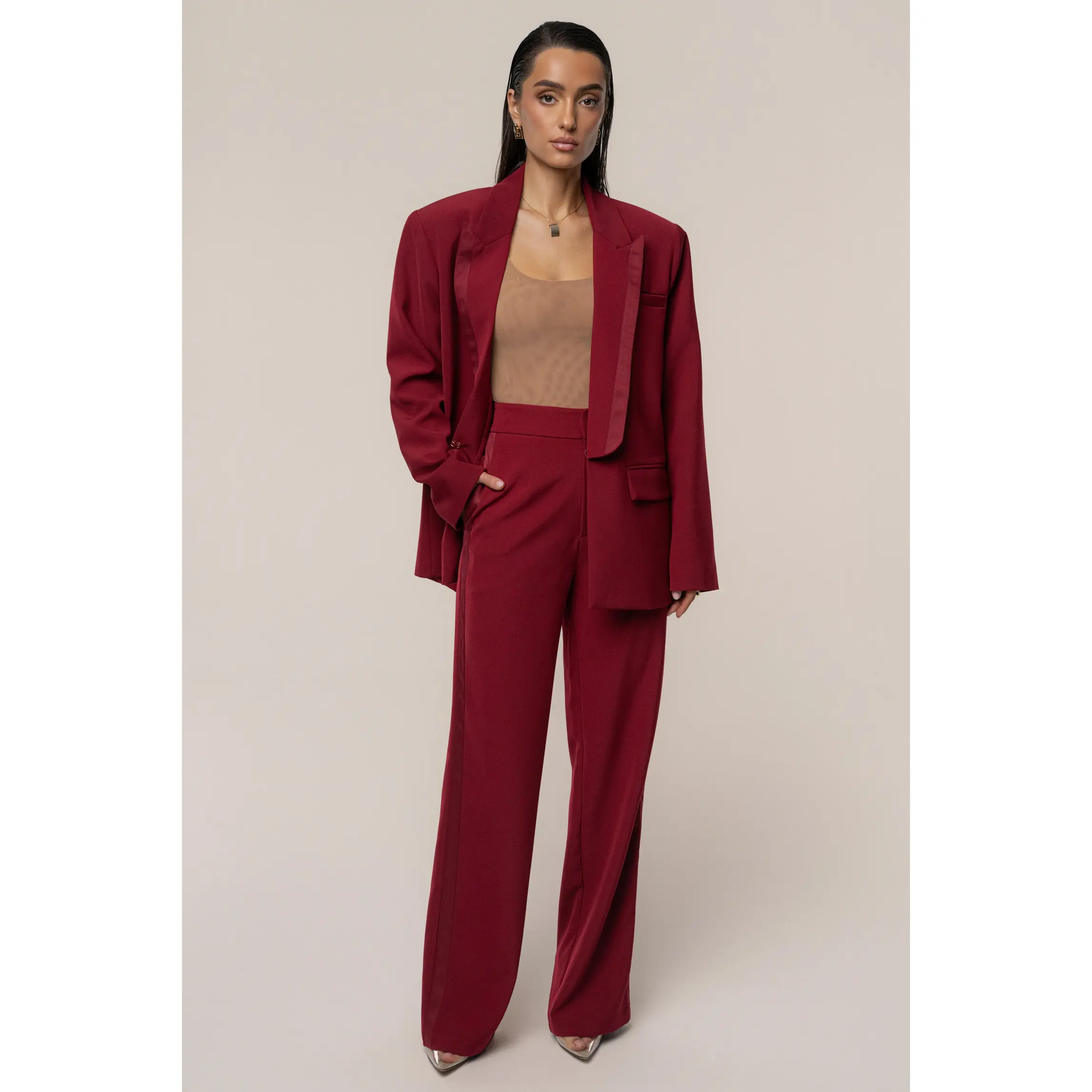 Burgundy Suite Life Woven Pant