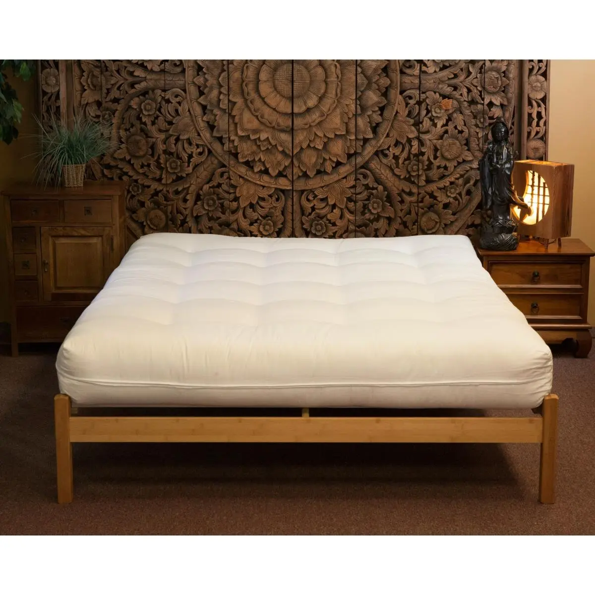 212 MAIN King Size Tufted 4-Layer Organic Luxury Wool Futon Mattress - Organic Cotton, Futon Bed, Organic Cotton Mattress