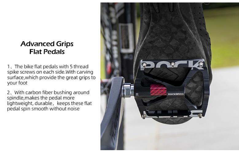 ROCKBROS Mountain Bike Pedals MTB BMX Pedals CNC Non-Slip Lightweight Aluminum Alloy Bicycle Pedals 9/16" ROCKBROS Mountain Bike Pedals MTB BMX Pedals CNC Non-Slip Lightweight Aluminum Alloy Bicycle Pedals 9/16"