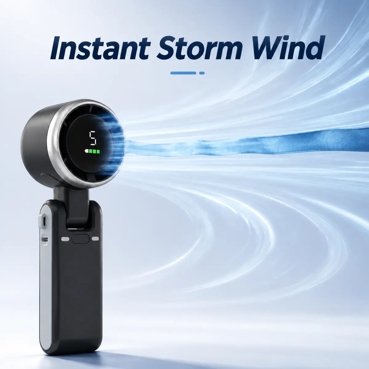 windyway Portable Handheld Turbine Bladeless Cooling Fan - 5-Speed, 3-in-1 Multifunctional Rechargeable Waist Fan, 4000mAh Battery, Up to 10H Runtime, Ideal for Outdoor Activities, Summer Essential
