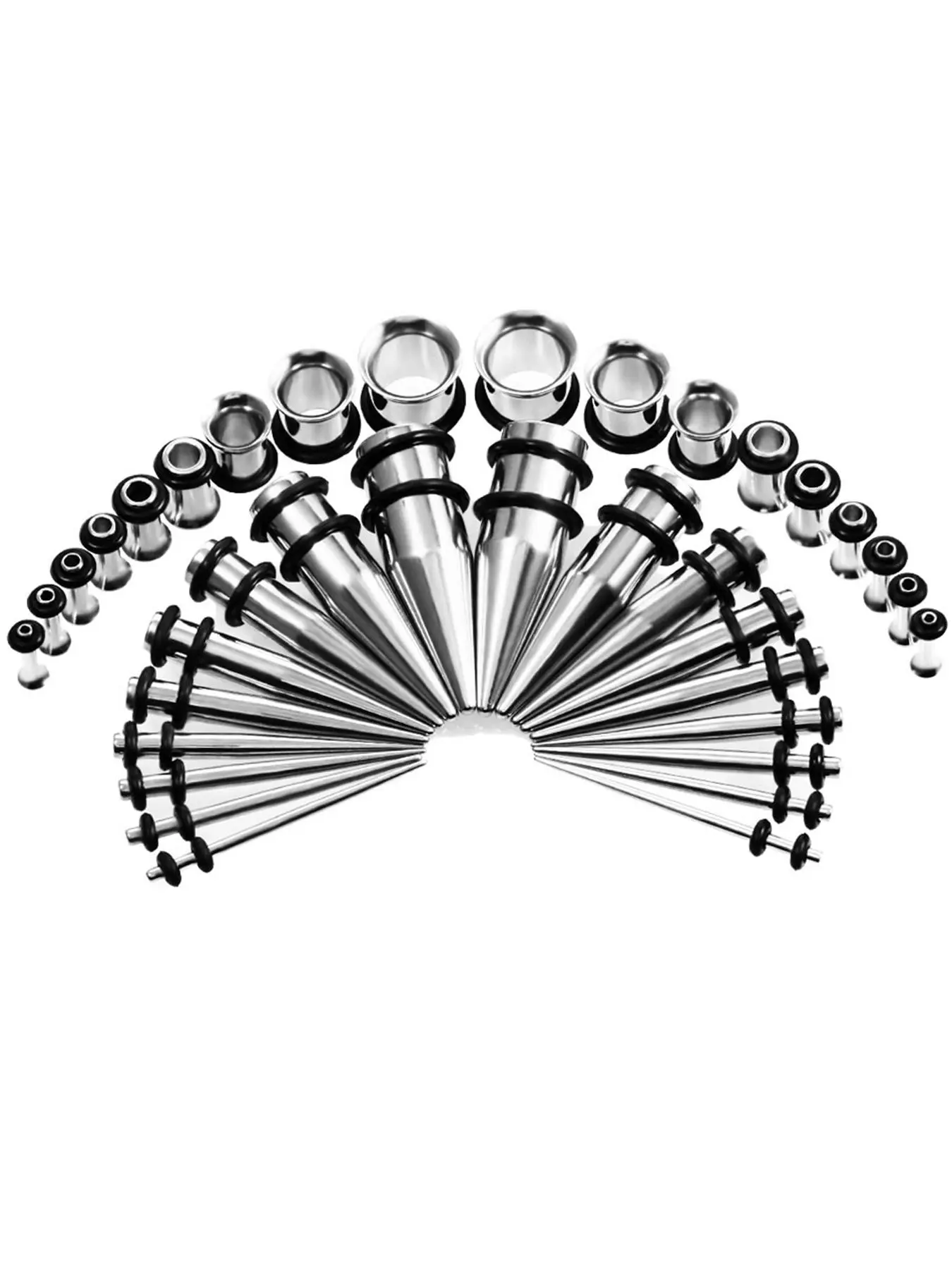 36pcs Ear Gauges Stretching Kit Tapers Plugs for Gift, Stainless Steel Eyelets Implant, Tapers and Plugs Expander Set Body Piercings for Women & Men, Body Piercing Jewelry
