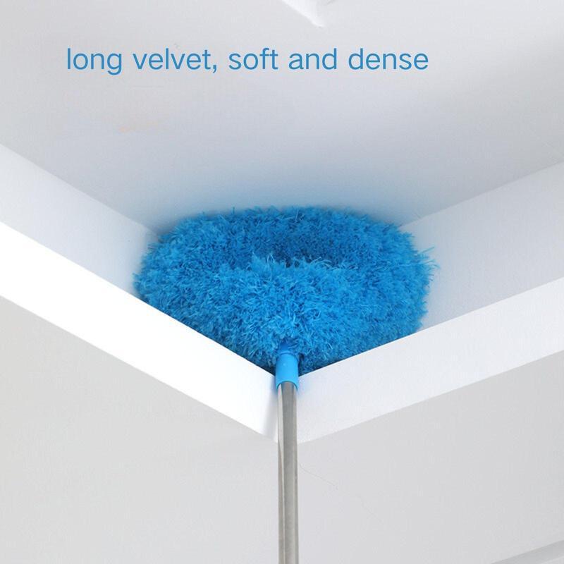 Extendable Microfiber Ceiling Fan Duster - Reusable, Effortless Cleaning Brush , Ideal For RVs & Home Use, Blue Grey adjustable extension