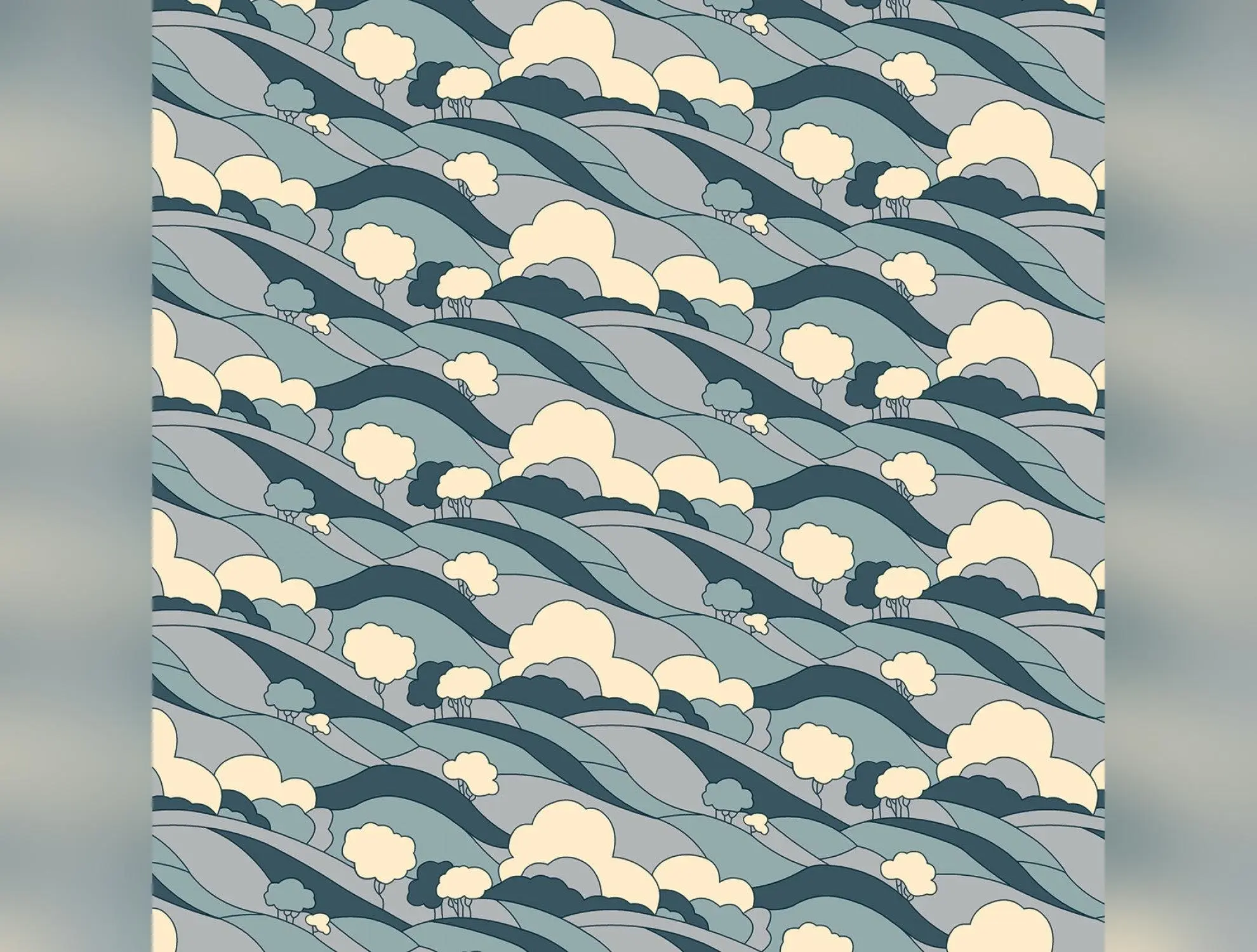 Woodland Walk - Misty Morning Hillside A by Liberty Fabrics