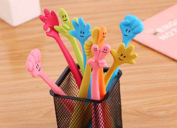 MUNBYN  10Pcs Silicone Cartoon Ballpoint Pens Assorted Amusing Student Writing Pens Bendable Novelty Stationery Gift for Office and School Use