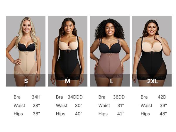 Shapellx Shapewear for Women Fajas Colombianas Tummy Control Body Shaper Open Bust Bodysuit with Hook Zipper Closure