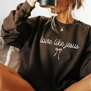Love Like Jesus sweatshirt for women, Christian crewneck featuring aesthetic Bible verse design, cozy faith-based sweater, perfect church or religious outfit