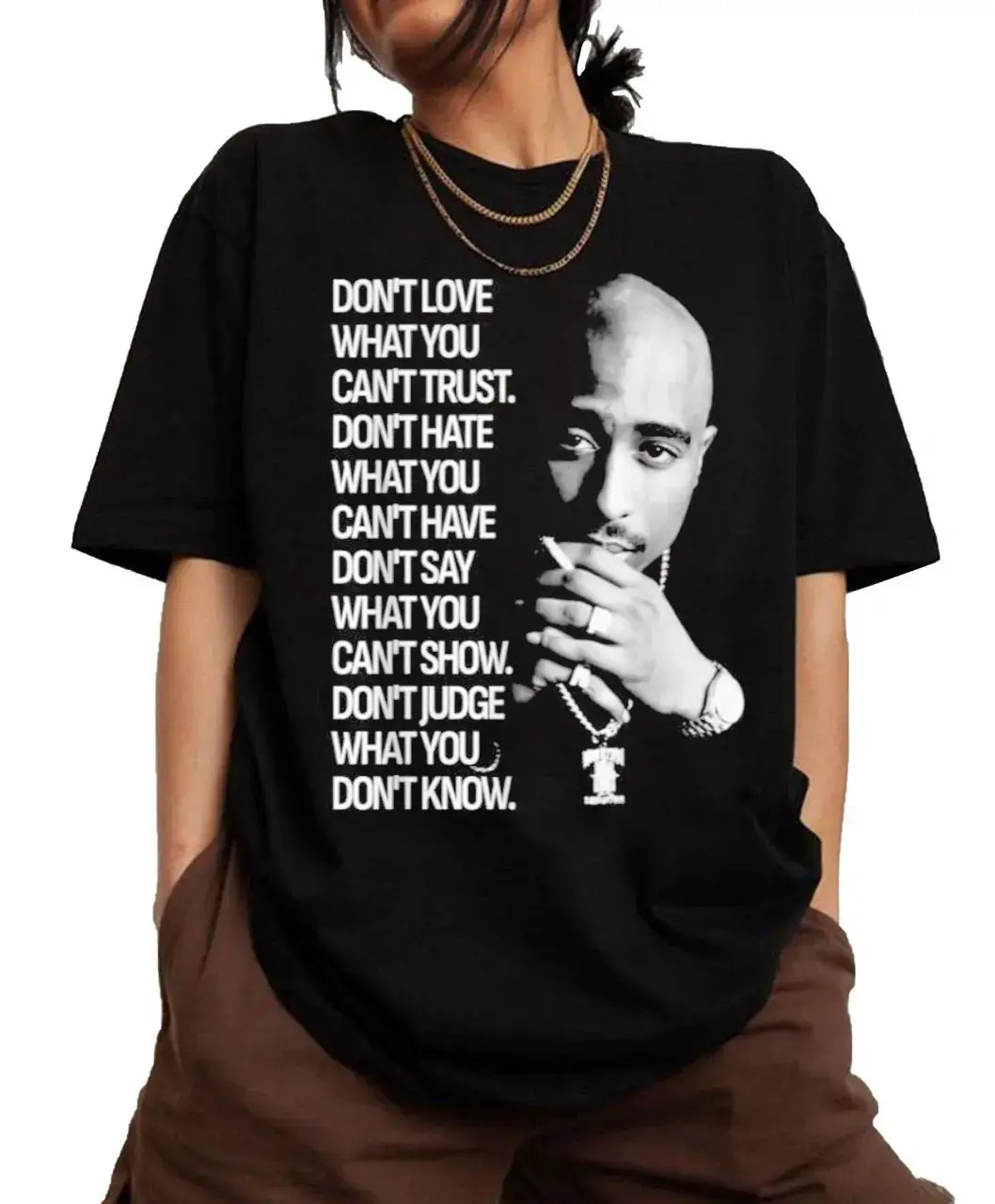 Women's Fitted Round Neck Vintage 2Pac Prayer Graphic T-Shirt - 24-Hour Shipping, Tupac Shakur Retro 90s Hip Hop Top, Unisex Casual Streetwear Rap Legend Fan Merch