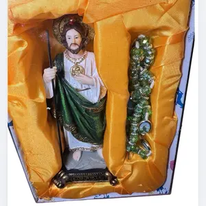 San Judas Tadeo 8" con rosario statue and rosary 2 pcs set gift set