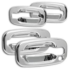 4PCS Chrome Door Handle Covers Caps Trim Compatible with 1999 - 2006 GMC Sierra 1500 2500 3500 1500HD 2500HD / Yukon Yukon XL 1500 2500 / 2002 - 2006 Cadillac Escalade /Escalade EXT