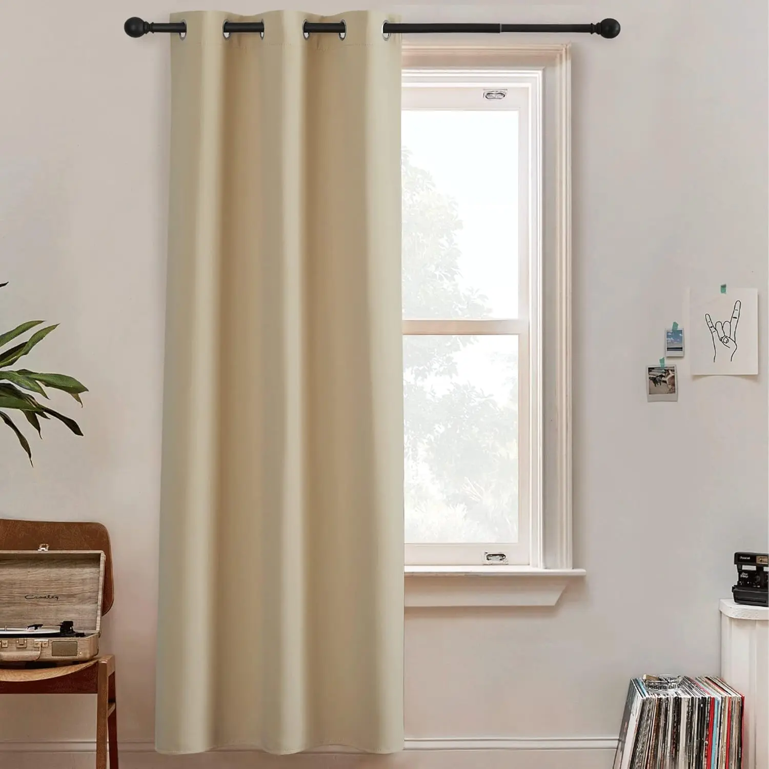 NICETOWN Room Divider Curtains - Privacy Space Wall Divider Screens Noise Reduce Blackout Window Curtains for Living Room Bedroom Door Doorway Apartment, 1 Panel