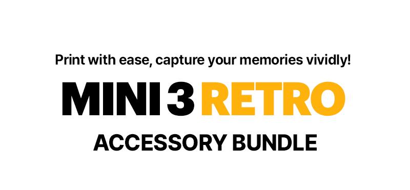 KODAK Mini 3 Retro 4PASS Portable Photo Printer (3x3 inches) Initial 8 Sheets + 30 Sheets + Gift Bundle