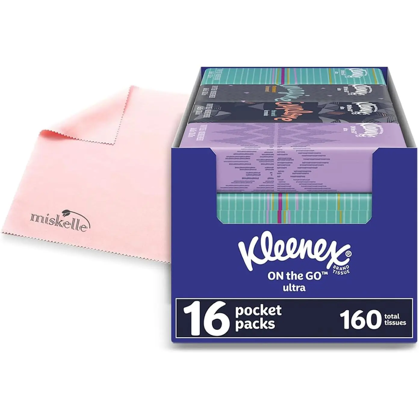 Kleenex 16 Pocket Packs (10 per pack), White, Box