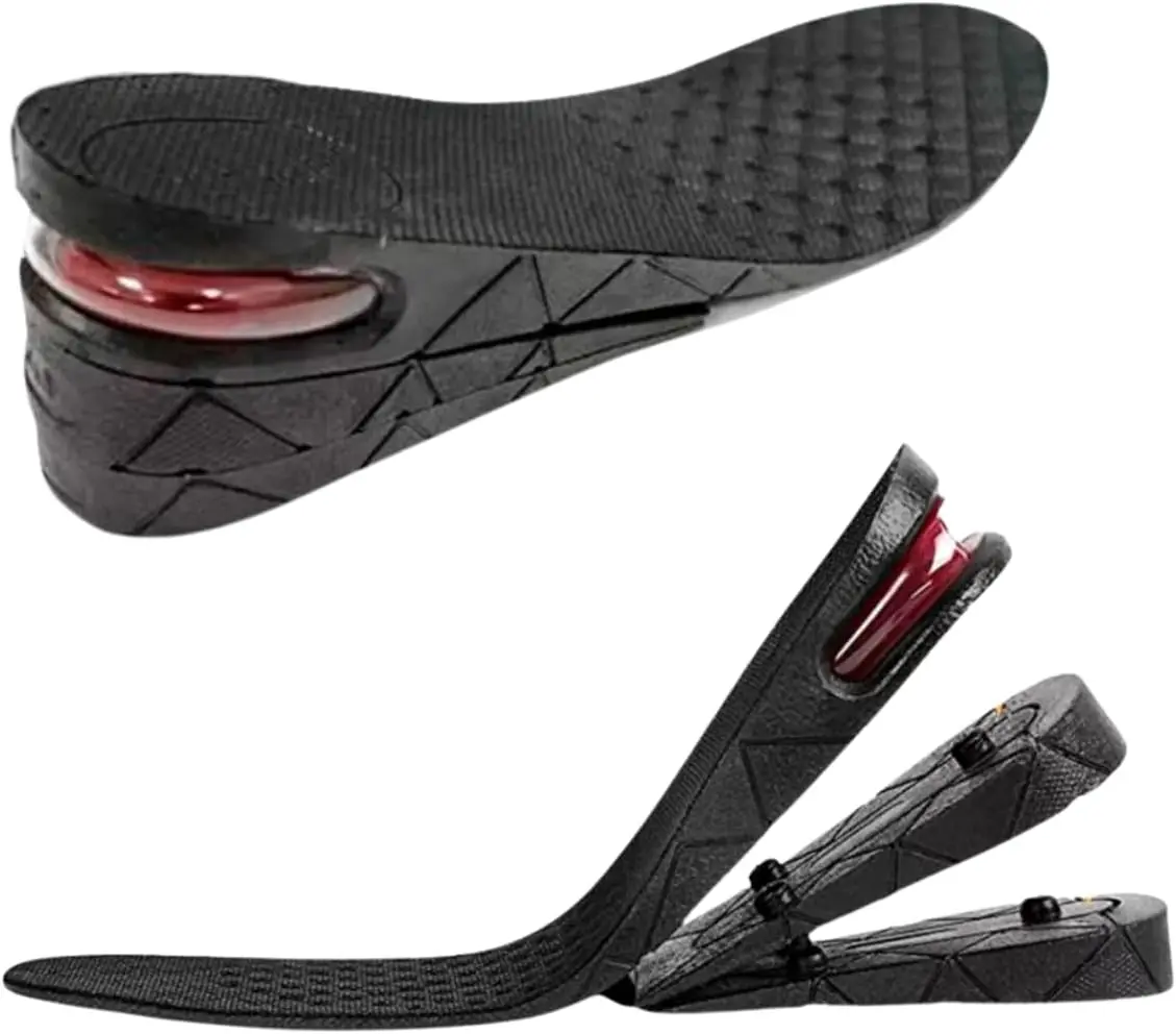Height Boosting Insoles, Shoe Lifts for Men Women, 3-Layer Adjustable EVA Foam Air Cushion, Invisible Trimmable Height Boosters 3-7cm (1.18-2.75"), Shock Absorption Pressure Relief for All-Season Footwear