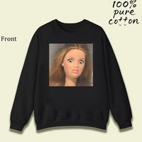 Black round neck hoodie