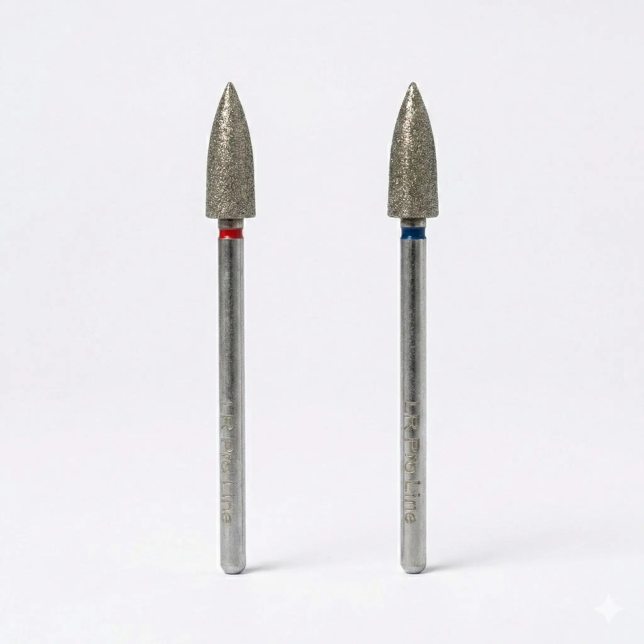 LR PRO LINE Diamond Pointed Nail Drill Bit - Professional E-File Tool for Russian Manicure, Cuticle Prep - Fine & Medium Grit, 3/32" Shank, Cleans Nail Sidewalls, Sinuses