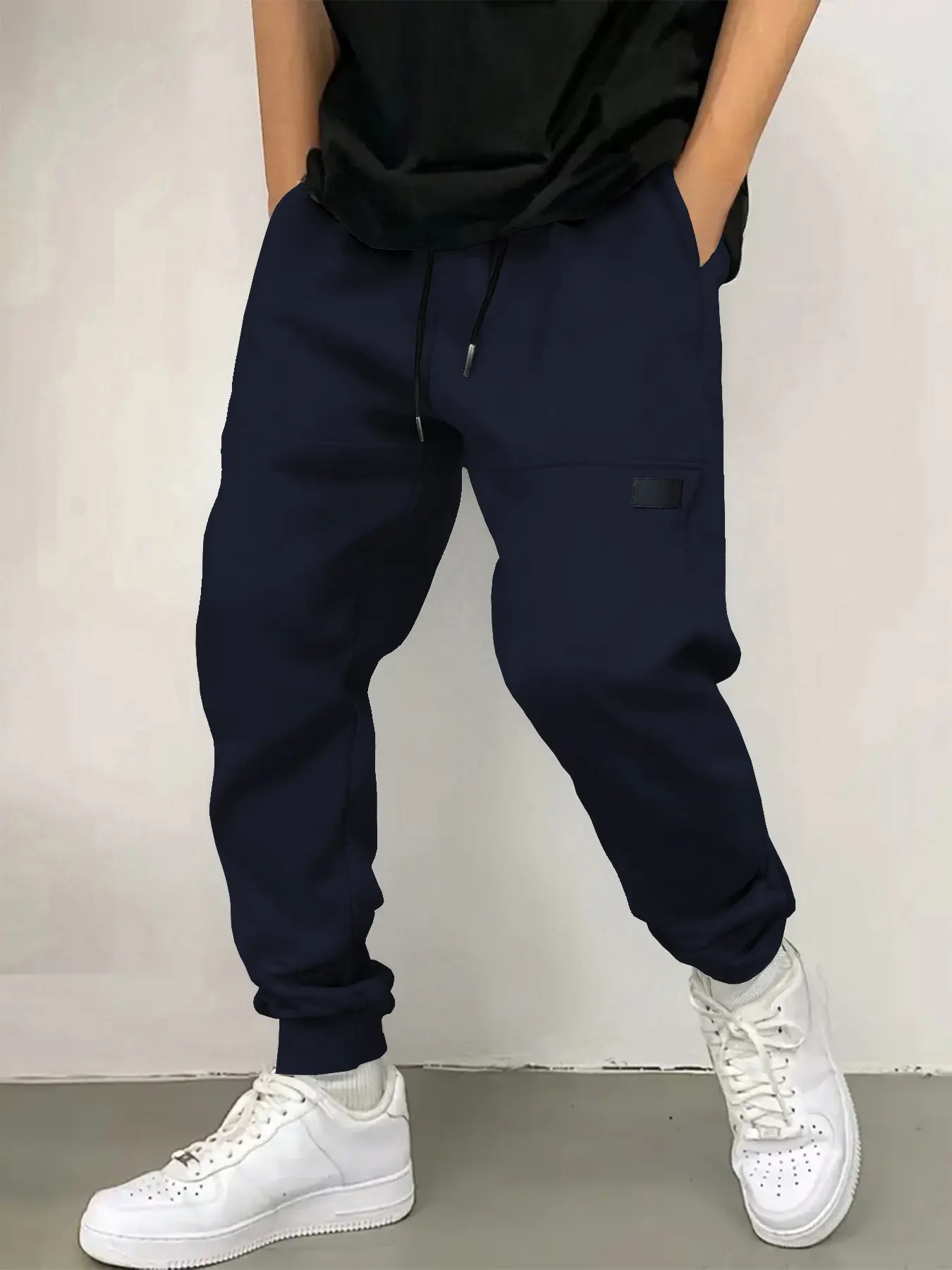 Men's Casual Jogger Pants, Elastic Drawstring Waist & Ankle Cuff, Versatile Knit Gym Shorts, Gym Running Fitness Wear, Runner Pants, Athleisure Casual Bottoms