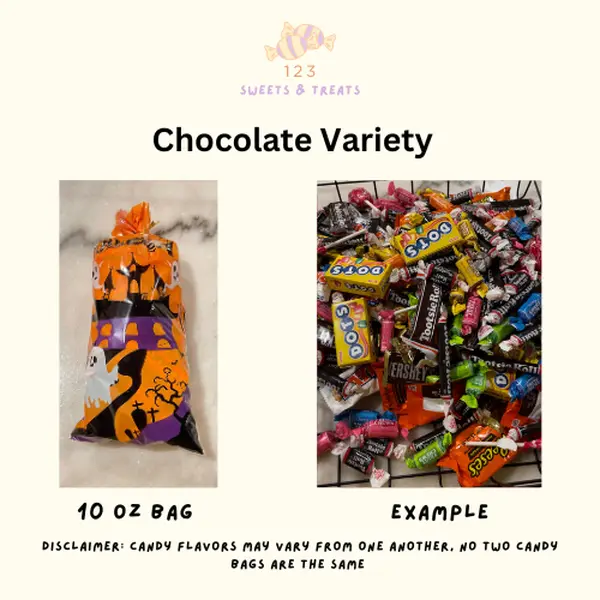 Chocolate Flavor Candy Mix Variety Pack for Halloween- Bundle Candy Assortment- Individually Wrapped