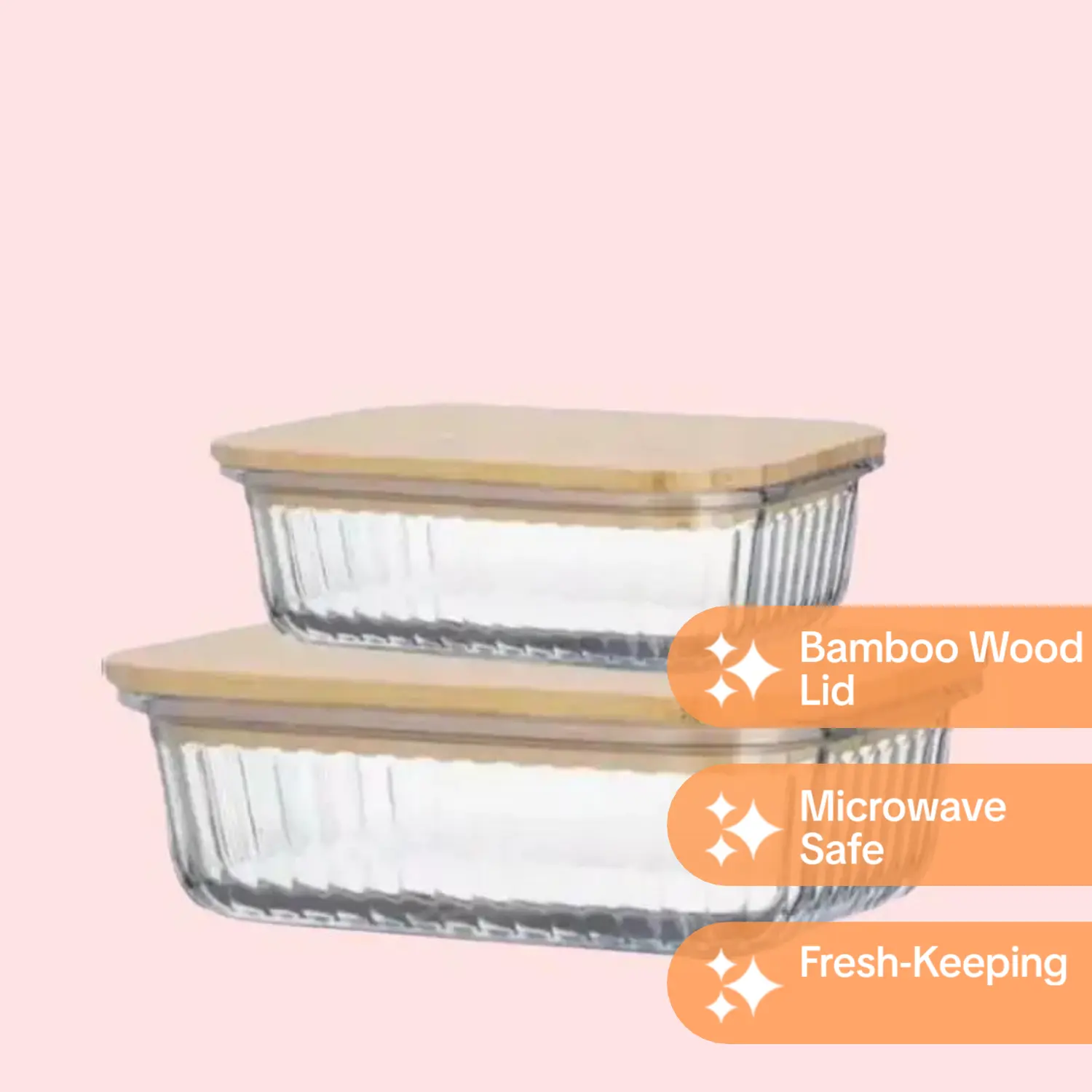 BambooWood Lid Vertical Grain Glass Lunch Box Rectangular Fresh Keeping Container for Microwave Heating Bento Box Sealed Picnic