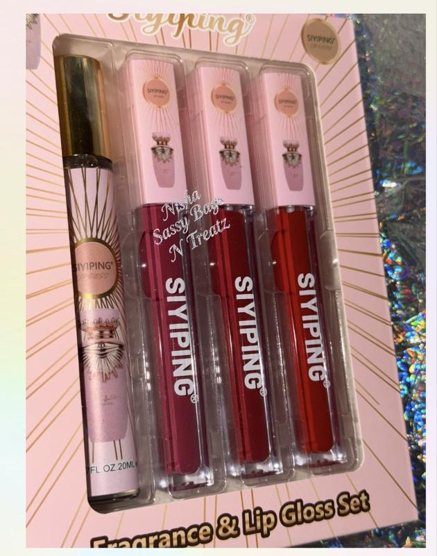 gloss lipgloss Lipgloss Junkie Set - 4 Pack with Haya Brand - Pink & Red Shades - Glossy Finish - Perfect for Everyday Use  Cosmetic Makeup lip glass lipgloss cosmetic Hydrating Lip Glow Oil Lipgloss Set Long-Lasting