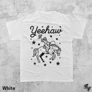 Yeehaw Cowgirl Rodeo Vintage T-Shirt, Western Horse Rider Retro Graphic Tee, Country Cowboy Shirt, Y2k Southern Style Unisex Gift Top