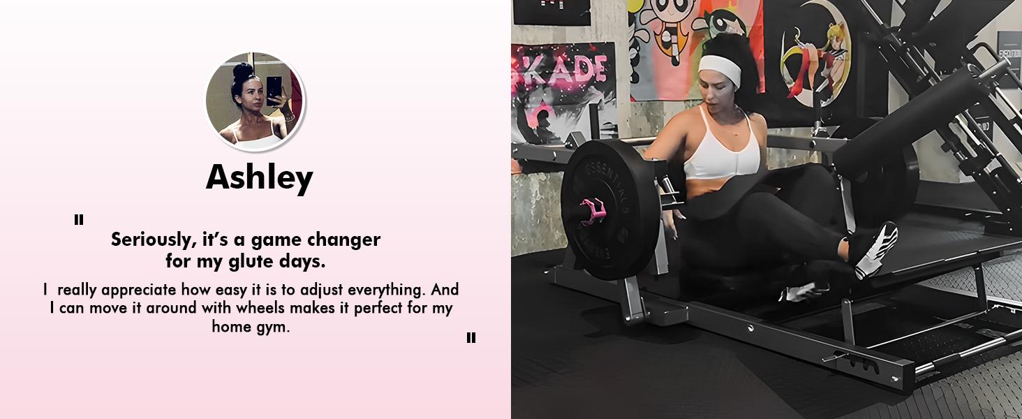 GWMD HRTQ Hip Thrust Machine 800LBS Plate-Loaded Glute Trainer with Adjustable Footboard Home Gym Strength & Glute Training Equipment for Enhanced Comfort & Stability