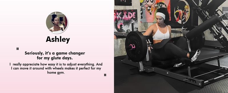 GWMD HRTQ Hip Thrust Machine 800LBS Plate-Loaded Glute Trainer with Adjustable Footboard Home Gym Strength & Glute Training Equipment for Enhanced Comfort & Stability