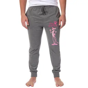 The Pink Panther Mens' Paw Print Title Logo Sleep Jogger Pajama Pants