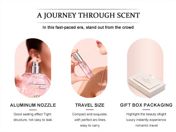YCZ Golden Sands Perfume Gift Set - 3-Piece Floral Oriental Fragrance with 50ml & 15ml Perfumes, Camellia Diffuser Stone, Elegant Gift Box for gift box, perfect for lover, girlfriend & mother.