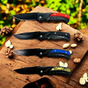 4 PCS stainless steel folding knife set, sharp and corrosion-resistant outdoor EDC knife, mini pocket knife, stainless steel handle, tool for home barbecue, camping, fruit peeling, fishing, traveling and hiking, gift for boyfriend and father