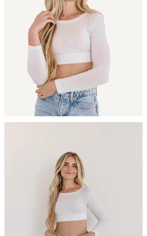 Crew Neck Long Sleeve Halftee