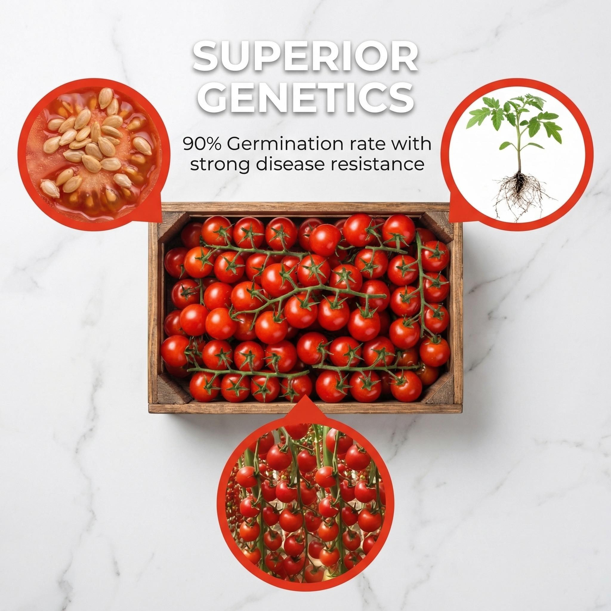 Waterfall tomato seeds, suitable for garden planting. These tomato seeds are suitable for potted, hanging basket, or ground planting, both indoors and outdoors. They are non-GMO vegetable seeds, suitable for home gardens, balconies, and backyards.