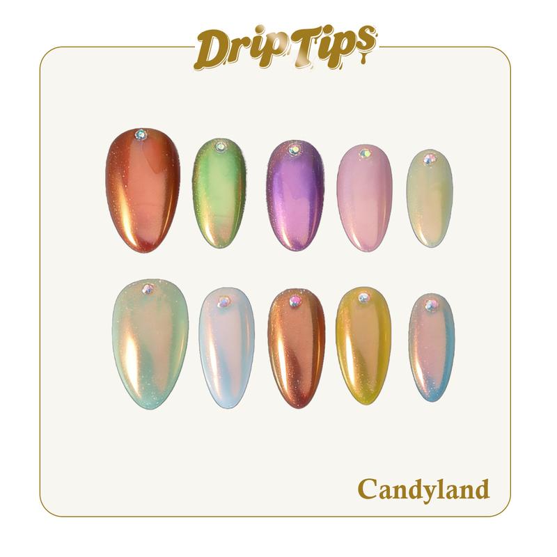 DripTips｜2026 NEW COLLECTION VINTAGE 10PCS Handmade Press On Nails Reusable/Long-Lasting/Salon-Grade