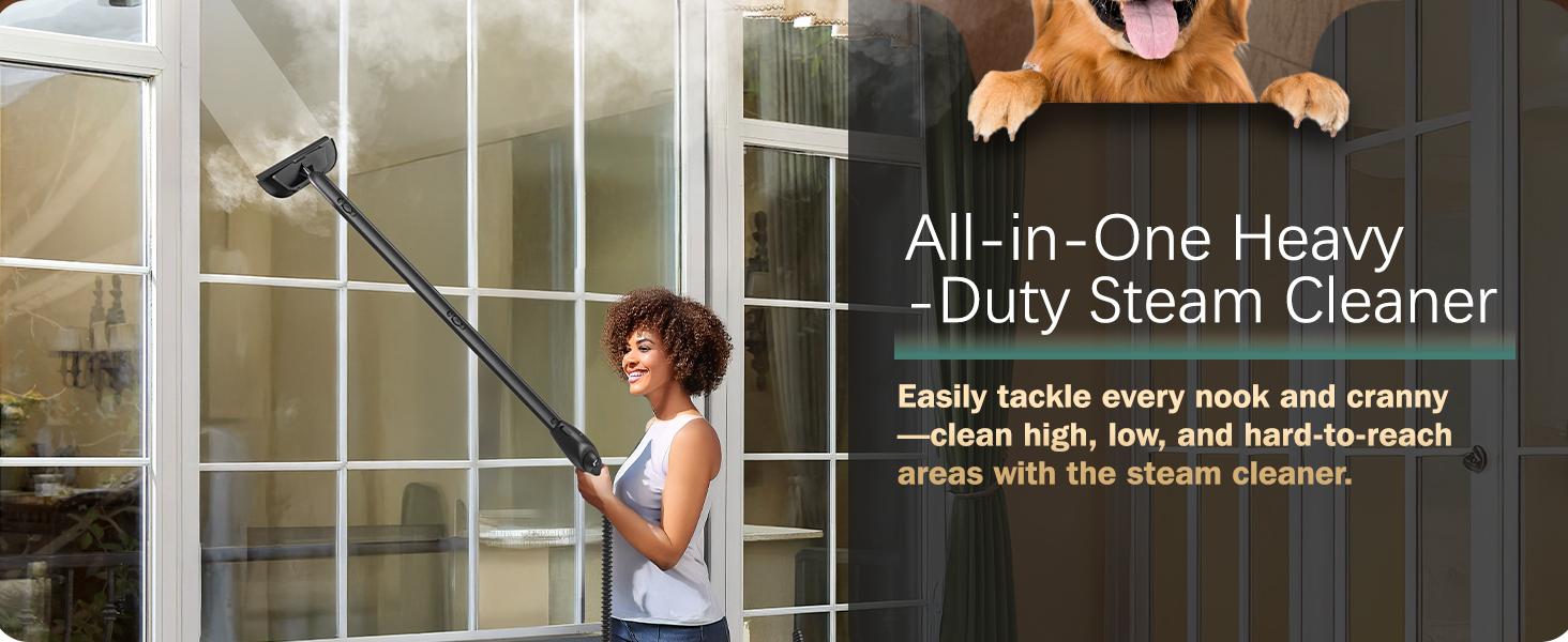 Phueut 1800W High-Pressure Steam Cleaner with 1.5L Tank & 28 Attachments for Home Multipurpose Floor Cleaning Chemical-Free Heavy-Duty Steamer Phueut 1800W High-Pressure Steam Cleaner with 1.5L Tank & 28 Attachments for Home Multipurpose Floor Cleaning Chemical-Free Heavy-Duty Steamer