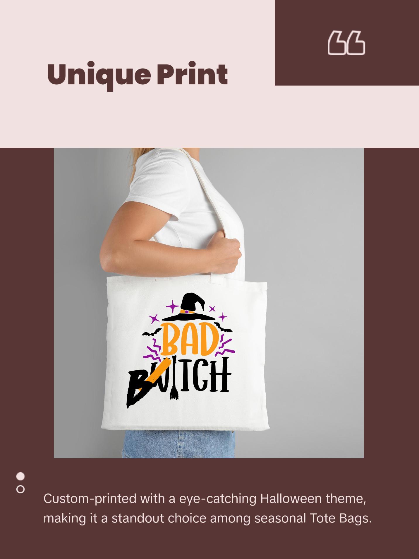 Bad Bitch Halloween Tote Bag, Witchy, Witches Brew, Trick Or Treat, Sexy Tote Bags, Tote Bags For Girls, Unique Handbags, Spooky Bags,