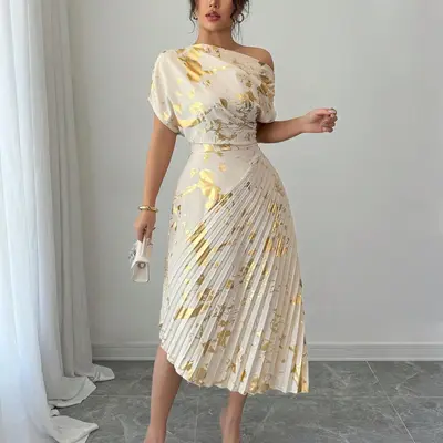 Gold Dress Modest - TikTok Shop